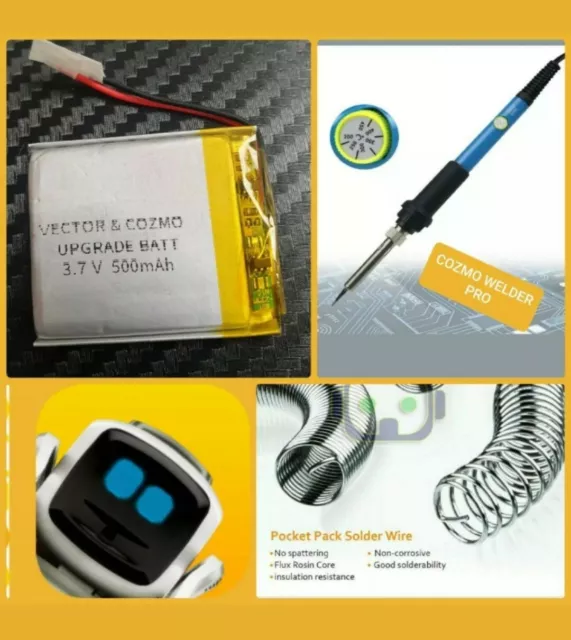 Cozmo & Vector Battery Replacement Kit. 1 X BRAND NEW BATTERY 1 x Solderimg kit.