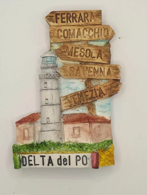 Magnete Calamita Resina Frigo Souvenir Fridge Magnet Delta Del Po Emilia Romagna