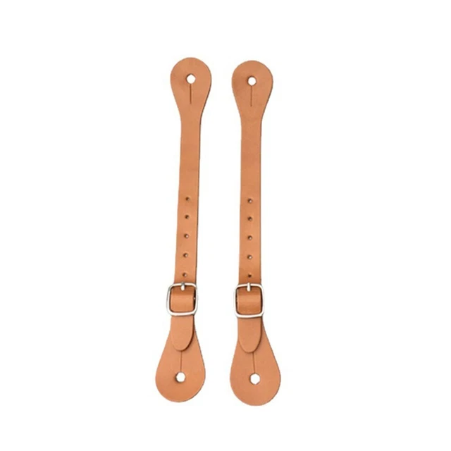 Functional Spur Strap 1 Pair Horse Riding Training PU Laces Stainless Steel