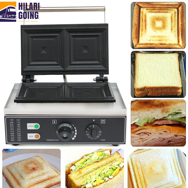 Electric Sandwich Toaster Machine Sandwich Maker w/ Double-Side Nonstick Plate
