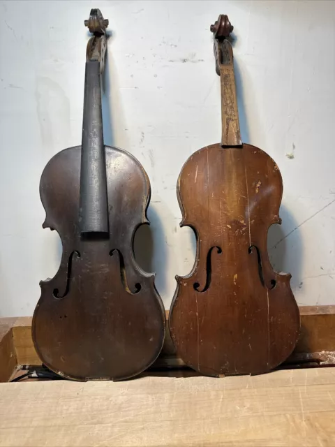 Two Old 4/4 Size Violins for Repair