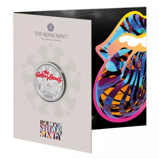 The Rolling Stones 2022 UK £5 Brilliant Uncirculated Color Coin Limited  Edition