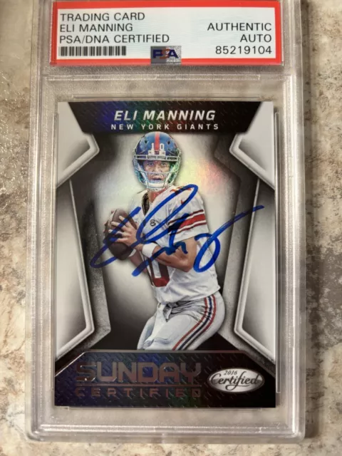 Signed Eli Manning Giants Trading Card Psa Authentic Dna Auto
