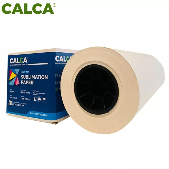 CALCA 81gsm 64" x328ft Textile Dye Sublimation Paper for Heat Transfer US Stock