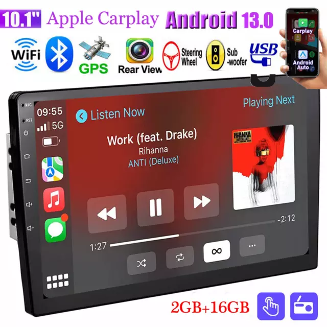 10.1" Android 13 Carplay GPS Navi WiFi Double 2Din Touch Screen Car Stereo Radio