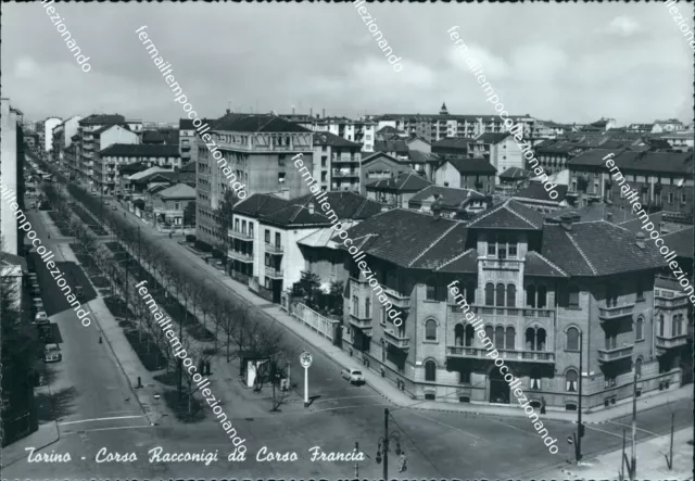 cg300 cartolina torino citta'  piazza carducci e via nizza tram piemonte