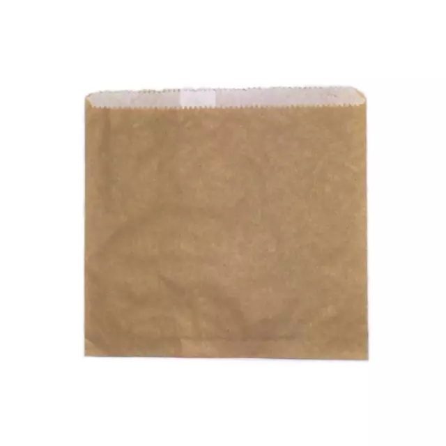 500x Long Brown Greaseproof Lined Paper Bag 175x235mm GPL Cookies Bread