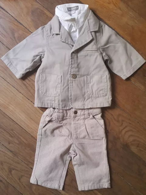 Set Ceremony Trousers Shirt Jacket VERBAUDET 3 Month Almost New