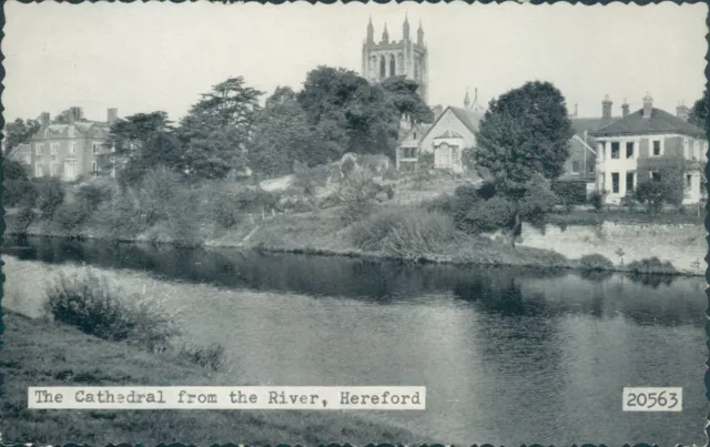 Hereford cathedral from the river salmon photostyle