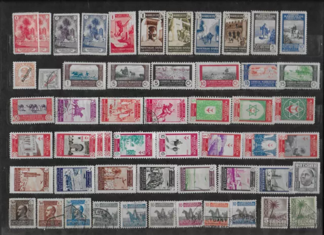 Spanish Morocco Lot of 51  Mint & Used Stamps 1928 - 1954