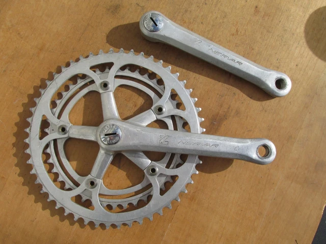 Pédalier double NERVAR Star en aluminium 52/43 vélo vintage