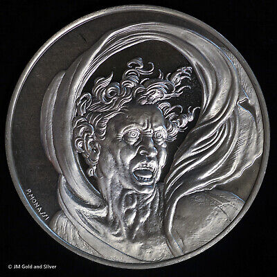 1972 .925 Silver Franklin Mint Medal | Michelangelo The Damned Man