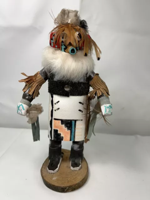 Native American Kachina Doll "Brave Face" Handmade Indian Figure 10.5” Signed