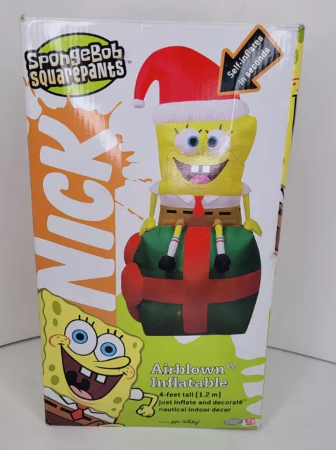 SpongeBob Squarepants 2004 Airblown Inflatable 4ft Gemmy Christmas Present