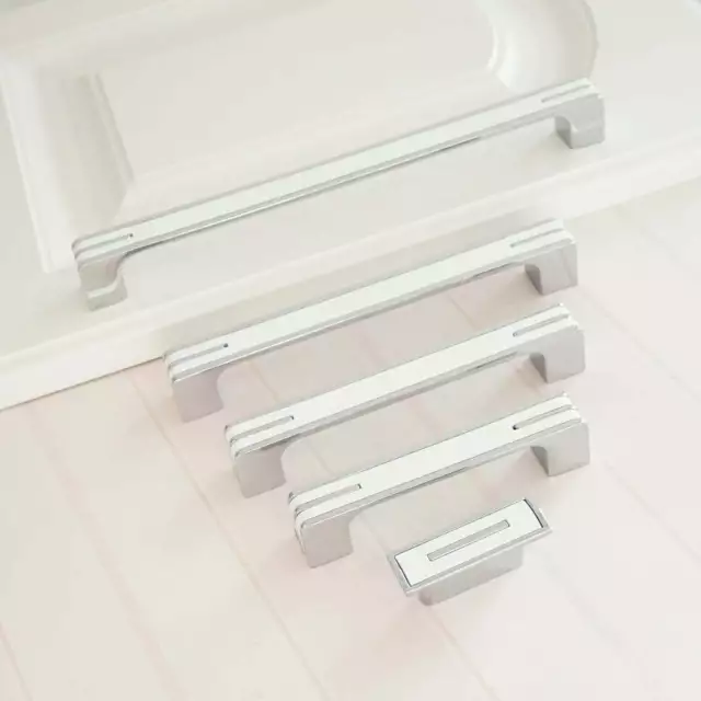 Cupboard Cabinet Pull Handles Chrome Silver White Kitchen Door Drawer Pull