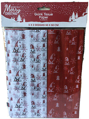 Papel de tela Gonk ~ 2 diseños ~ 50 x 50 cm ~ papel de tela de Navidad ~ envoltura de regalo