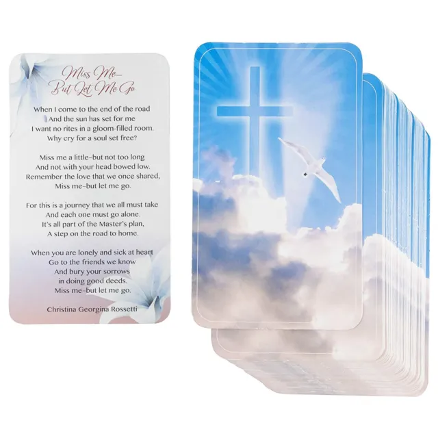 Funeral Prayer Cards, Celebration of Life Memorial Cards, (100 Pack)
