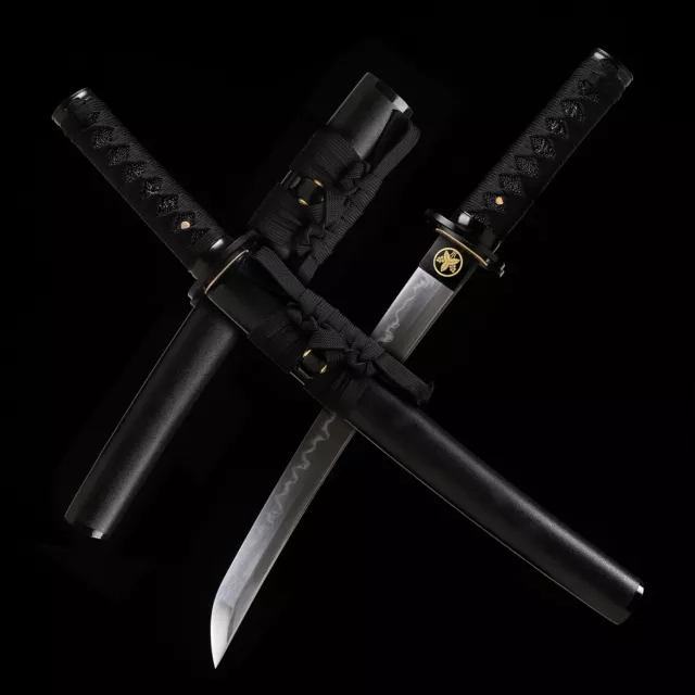 T10 Steel Clay Tempered Japanese Samurai Short Sword 20'' Tanto Mini Katana