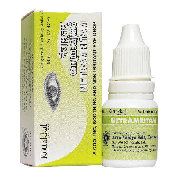 5 x Kottakkal Ayurveda Netramritam gocce oculari per congiuntivite e irite