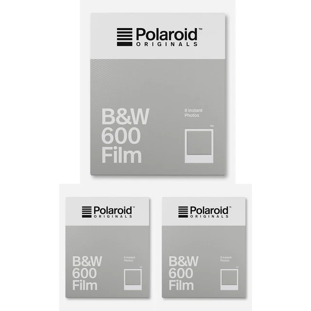 Película para cámara instantánea Polaroid Originals B&W 600 (8 exposiciones/paquete de 3)