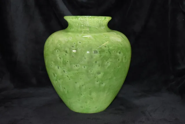 STEUBEN Glass Works Green CLUTHRA Vase c.1930