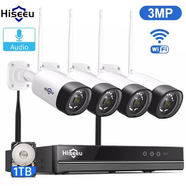 Wifi Wireless Security Camera System 3MP IR CCTV Surveillance NVR Outdoor IP66