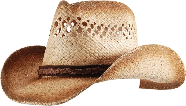 Straw Cowboy Cowgirl Hats for Women Men Summer Beach Sun Hat Panama Wide Brim We