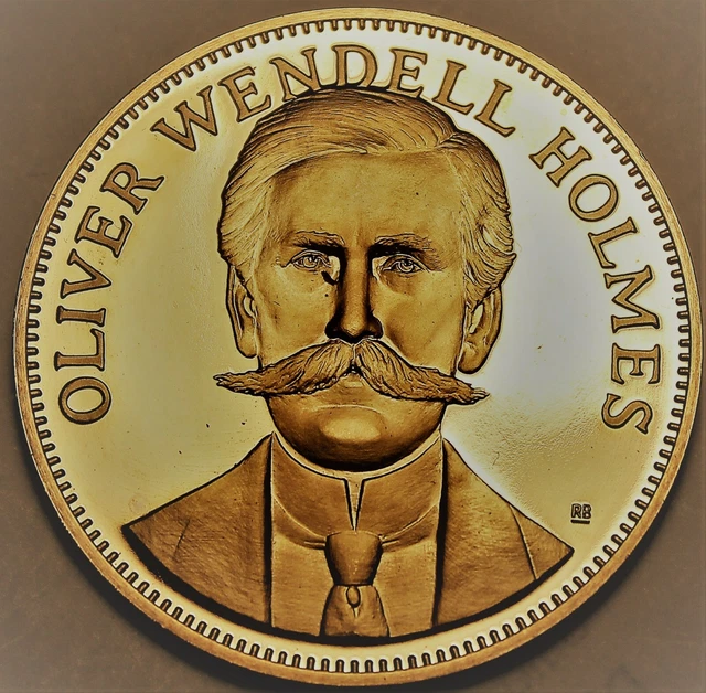 Oliver Wendell Holmes Franklin Mint Bronze Proof Medallion 1971