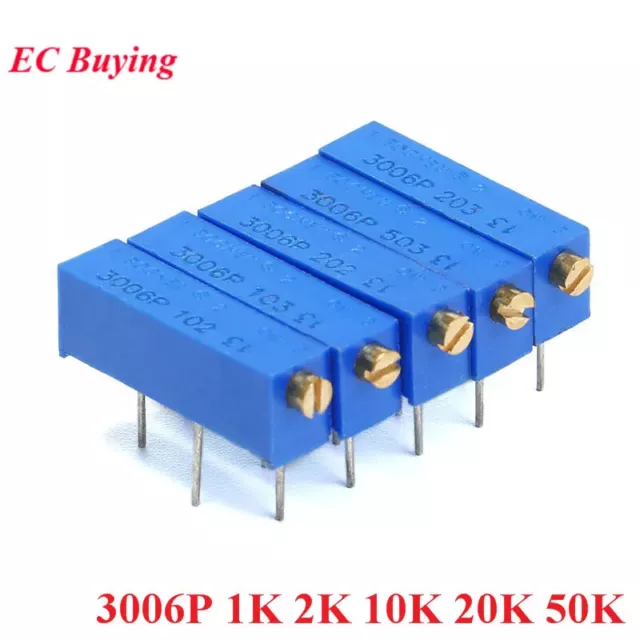 10pcs 3006 3006P 1K 2K 10K 20K 50K 100K Ohm Trimpot Trimmer Potentiometer