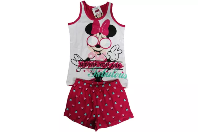 Pigiama Bimba COMPLETINO Tuta Bambina DISNEY MINNIE MOUSE Cotone 100% FUXIA