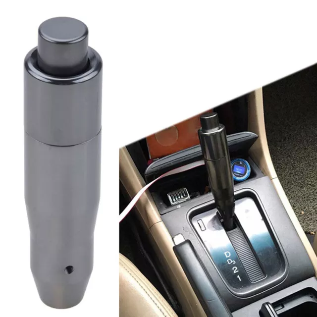 Aluminum Metal Car Automatic Gear Stick Shift Knob Shifter Lever With Button 2