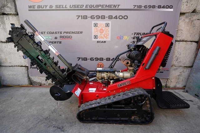 Barreto 20RTK Walk-Behind Trencher and Trailer Honda Gas Engine Mint Condition