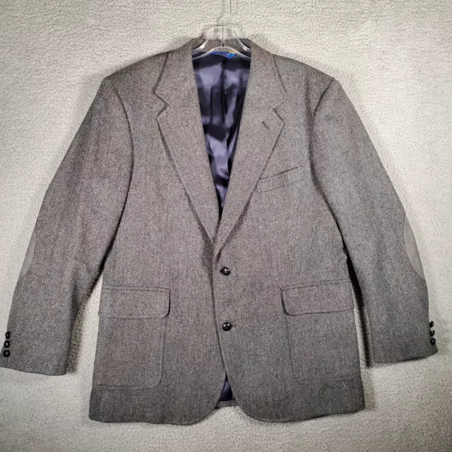 Vintage Pendleton Blazer Mens 46L Wool Gray Herringbone Vented Made in USA