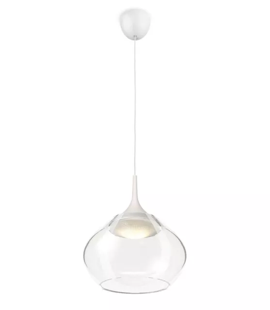 Philips Lumière Pendante LED Canto Verre Blanc Suspensions Ø23cm 430lm