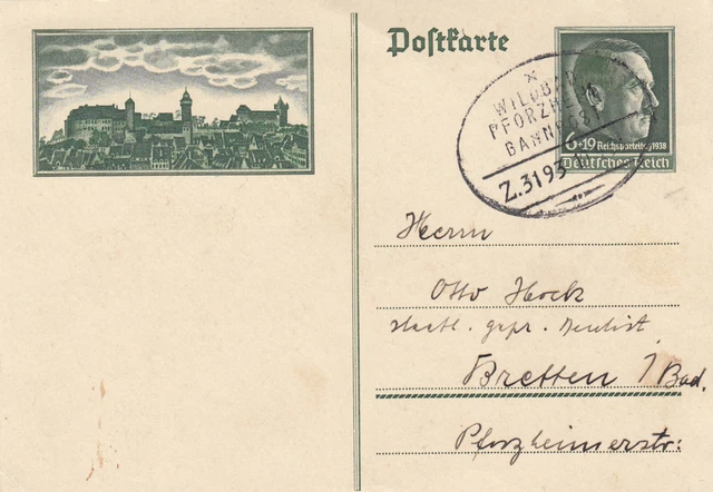 Bahnpost  WILDBAD-PFORZHEIM, Bildpostkarte P.272 Gs v. Birkenfeld n. Bretten