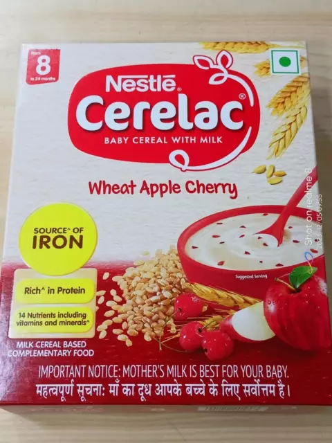 3*Nestle Cerelac Wheat Apple Cherry Cereal (300 g, 8+ Months) Ex-oct 2024 f/s