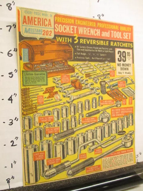 newspaper ad 1966 MUSTANG 202 tool box kit socket wrench screwdriver saw