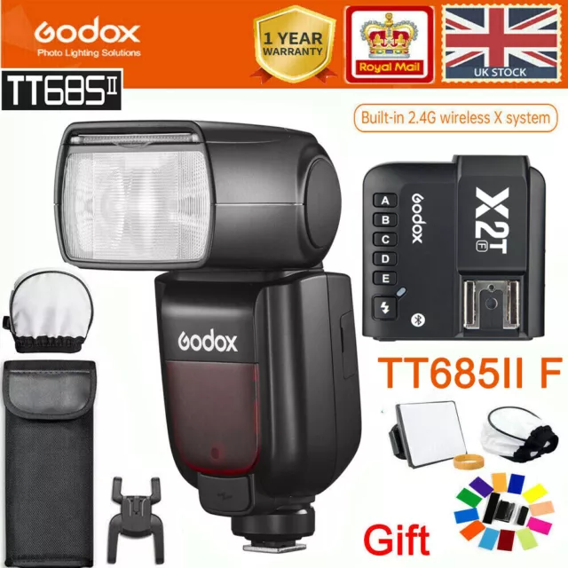 UK Godox TT685II F 2.4G Wireless TTL HSS Camera Flash Speedlite +X2T-F For Fuji