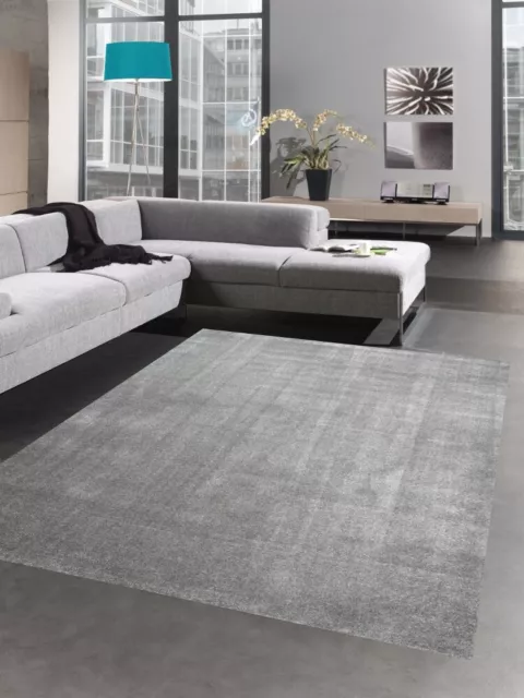Moderno tappeto moquette salotto di casa monocolore uni grigio antracite