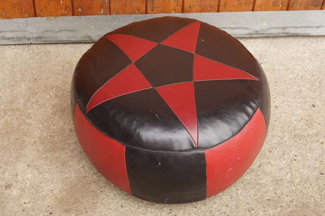 60er Vintage Hocker Sitzkissen Pouf Ottomane Kamelhocker 60s Kaminhocker 6