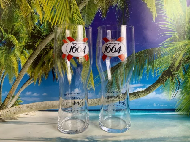 2 x Kronenbourg 1664 Pint Glasses