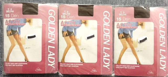Lot De 5 Collants Extra Large Golden Lady 20 Deniers - Couleur Daino - Taille XL - Neuf Avec étiquettes