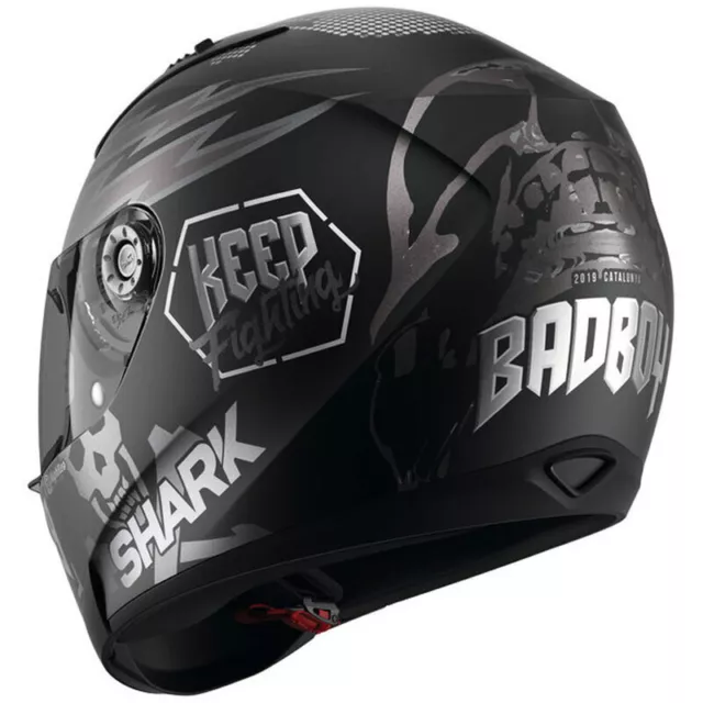 NEW Shark Ridill Catalan Bad Boy Black/Anthracite/Silver Full Face Road Helmet 2