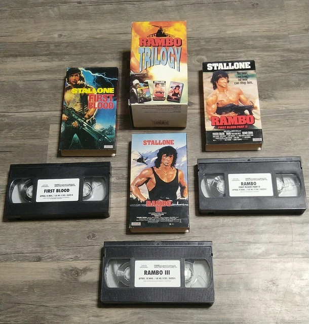 RAMBO TRILOGY VHS Tape First Blood Part I & II, Rambo III Collector Box ...