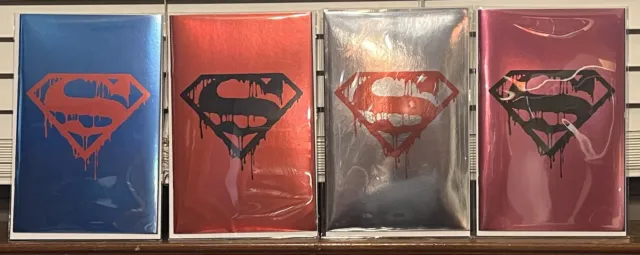 Death of Superman 30th Anniversary #75-PINK, RED, SILVER, BLUE Set Of  4 FOILS