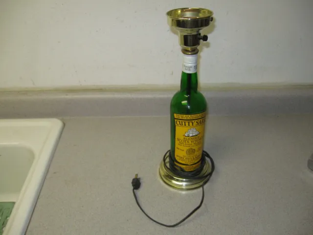 Vintage Cutty Sark Whiskey Bottle Lamp - No Globe