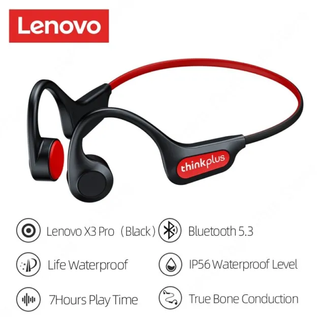 Lenovo X3 Pro Bone Conduction Earphones Wireless BT5.3 Ear-hook Sport Headphones