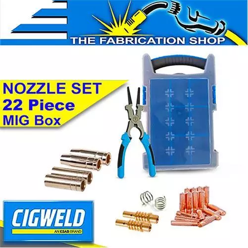 Cigweld Mig Gun Consumable Kit - Torch Tips Nozzle 160 Binzel BZL 15 MB15 W40123