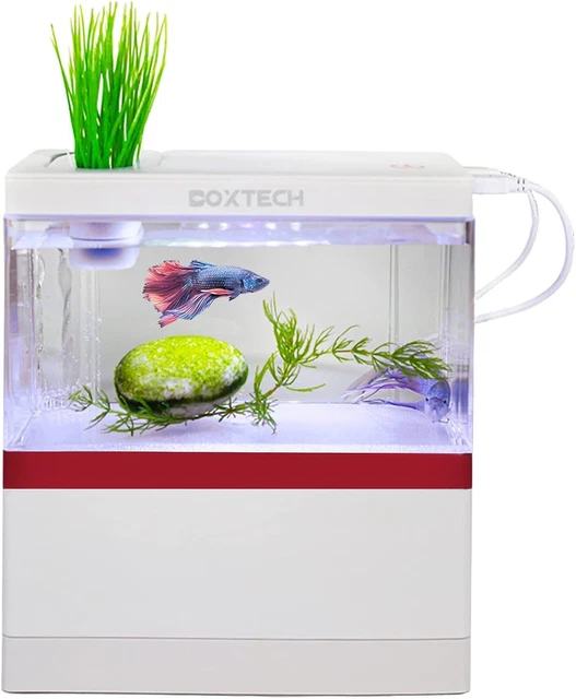 UPETTOOLS Fish Tank Desktop Aquarium Kit,2.5 Gallon Betta Acrylic Fish Bowl with