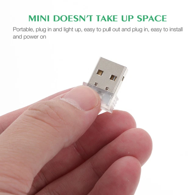 4 PCS USB Ambient Light Interior Car Lights Lighting Automotive